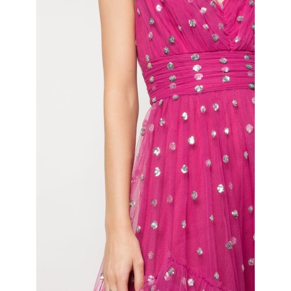 Marchesa Notte sequin dot tulle ruffle dress - Picture 4 of 14